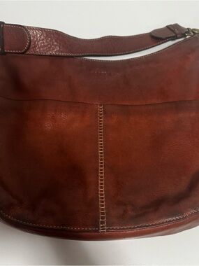 Vintage Margot Chestnut Brown Leather Hobo Bag